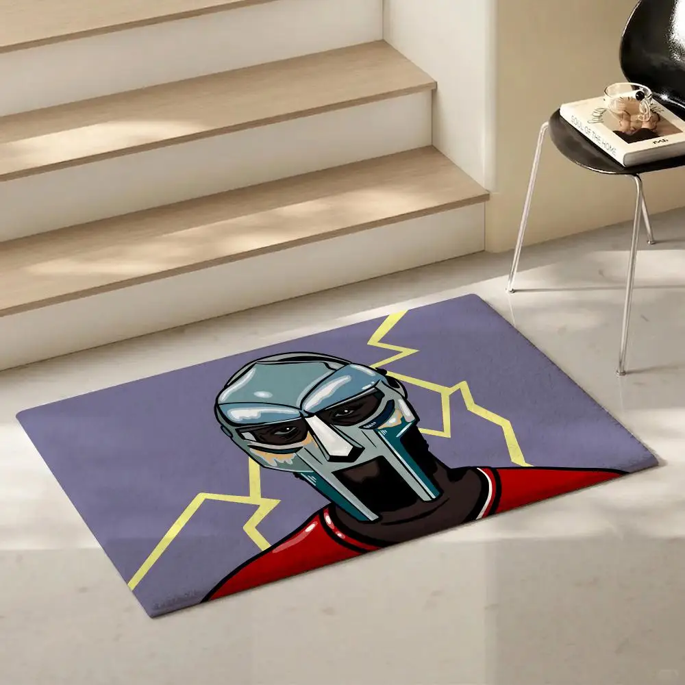 Rap Icon M-MF DoomS Floor Mat Eco-Friendly Flannel Doormat Non-Slip Odorless Soft Short Plush Indoor Floor Rug