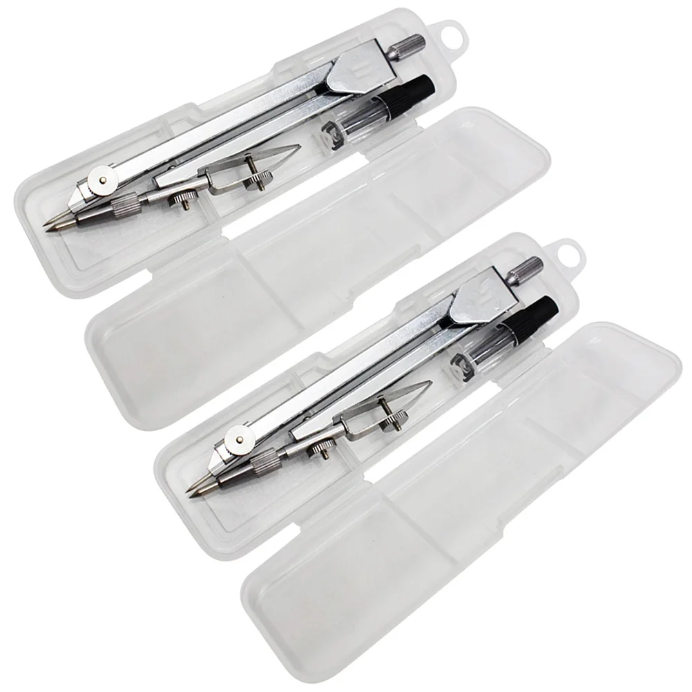 2 قطعة بوصلة رسم بوصلة قوية مقاومة للصدأ للدراسة المدرسية الرياضيات لوازم صياغة الفن بوصلات الرسم