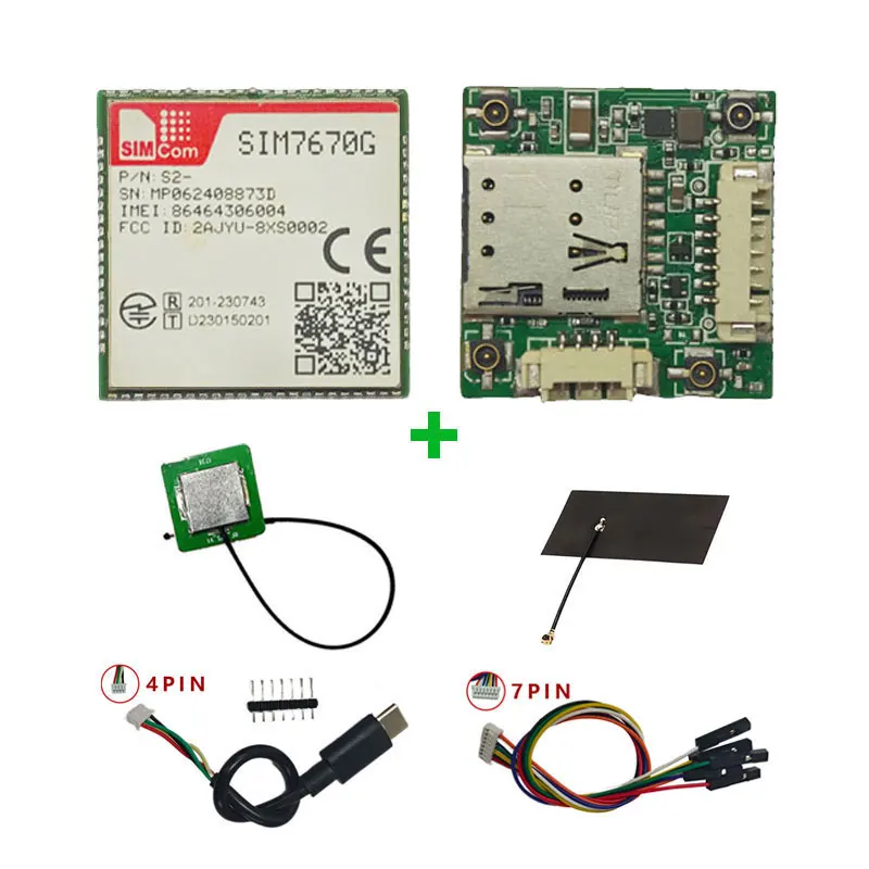 Placa principal SIMcom SIM7670G/E/NA - Versão global Data de chip Qualcomm + GNSS opcional - Modem LTE Cat1 sem voz em estoque