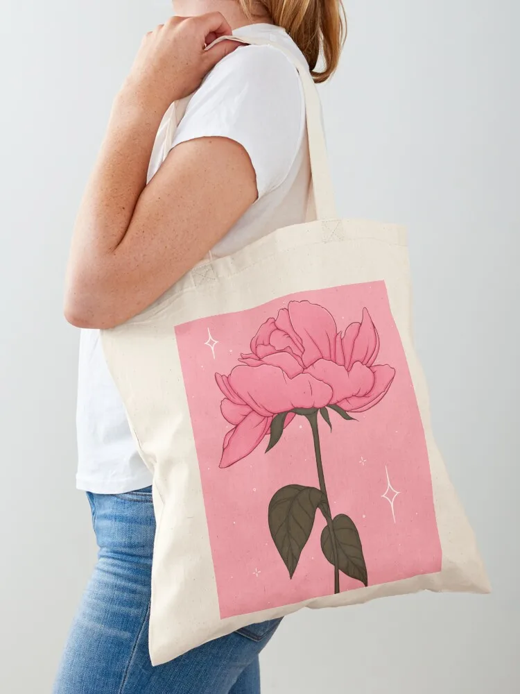 Pink Flower Tote Bag shopper bag woman cute tote bag shopper women tote screen