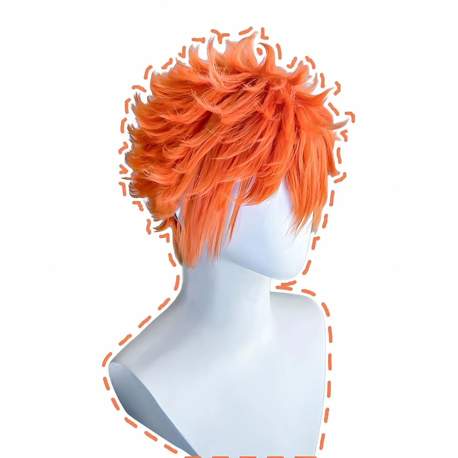 Haikyuu!! Shoyo Hinata Cosplay Perücke |   Lebhaftes, orange-rotes, stacheliges Haar, Anime, präzises Styling