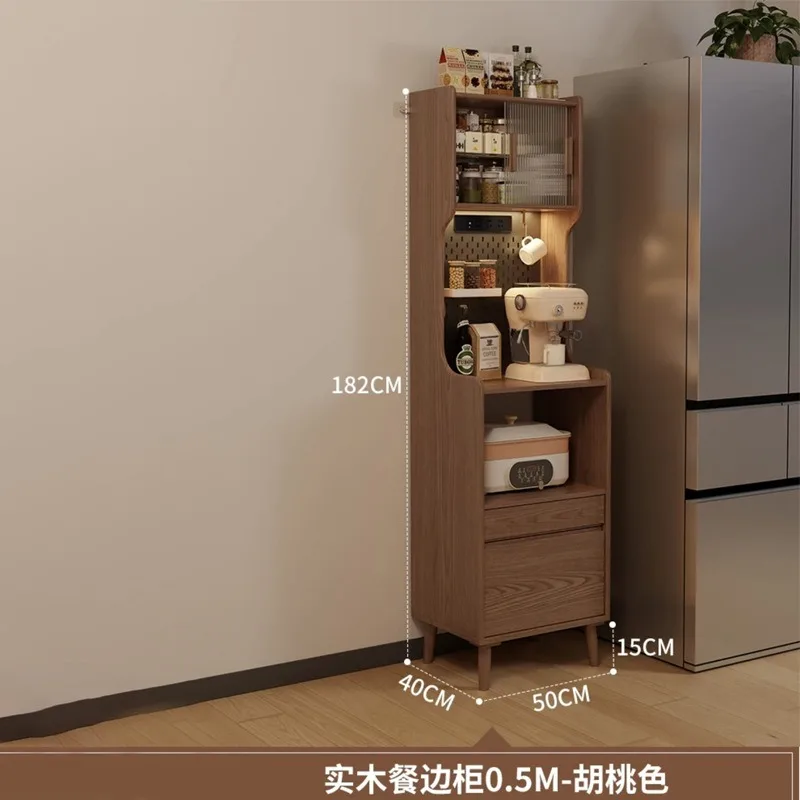 Side cabinet Japanese solid wood slate cherry wood wine cabinet restaurant integrated wall storage cabinet