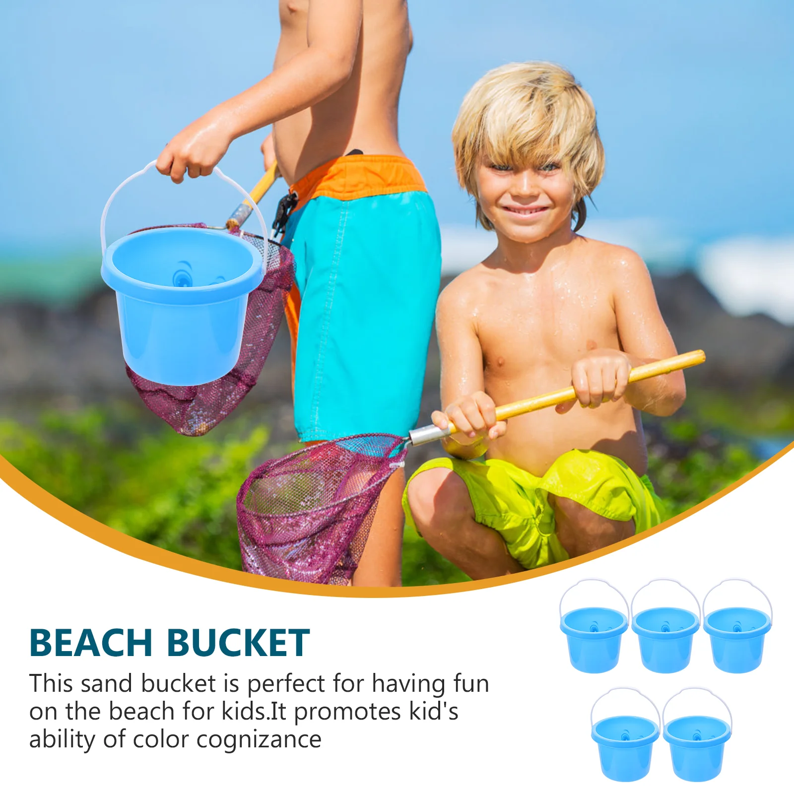 5 Pcs Beach Toy Bucket Toys Sand Holders Playthings Kindergarten Playing Tools Pp Kids Buckets Children Baby