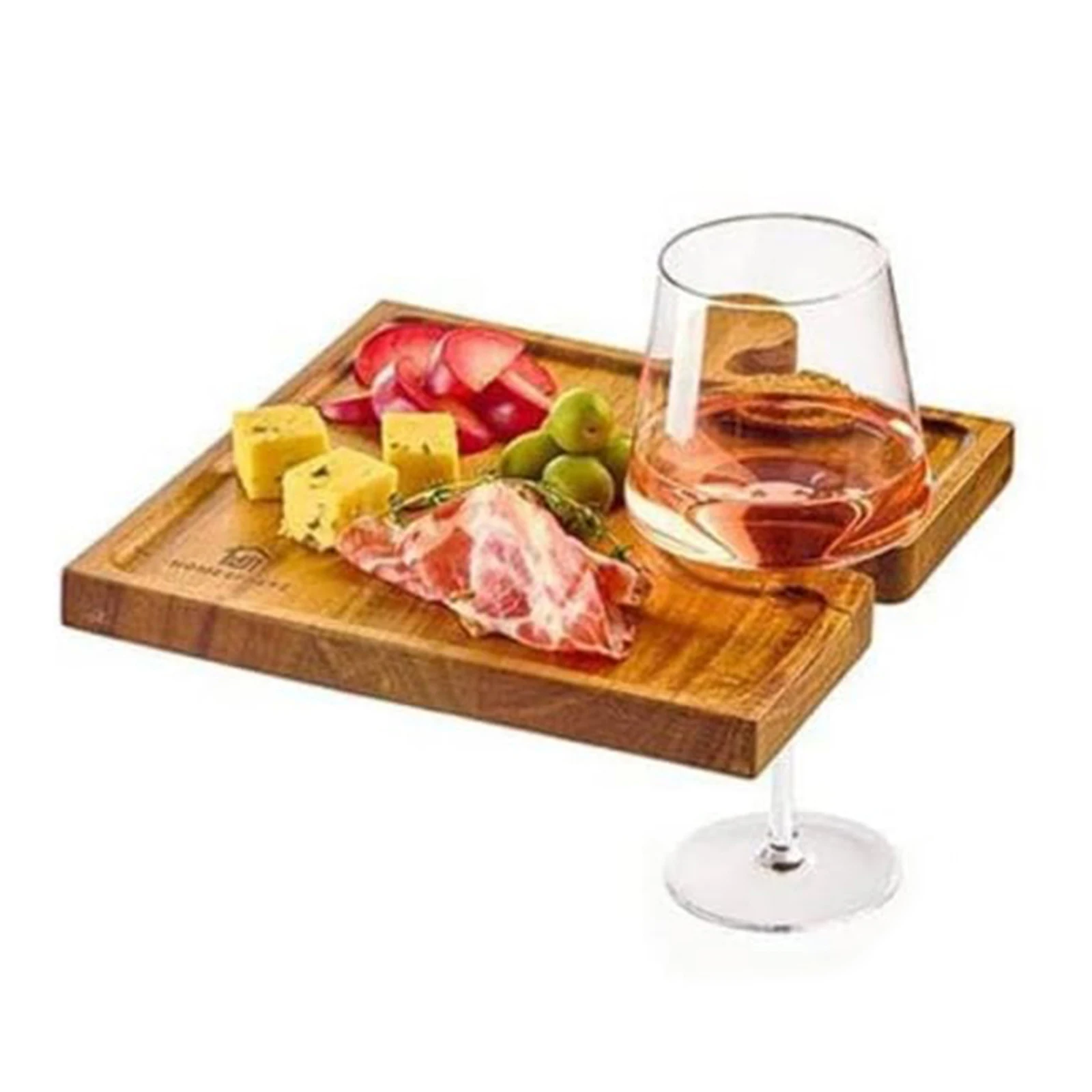 4Pcs Wooden Puzzle Charcuterie Board Interlocking Cheese Board & Appetizer Tray with Handles for Home Party Hosting Entertaining