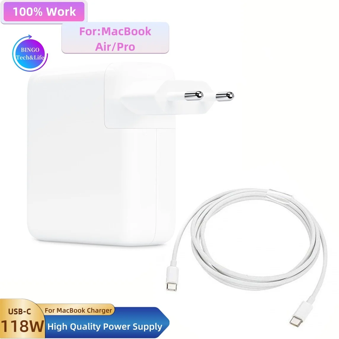 

118W USB C Charger Fast Charger for USB C Port MacBook Pro / Air, iPad Pro, Samsung Galaxy and All USB C Device