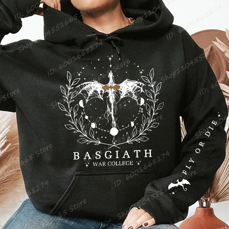 2025 Women's Fall/Winter Hoodie Fourth Wing Sweatshirt Basgiath War College Dragon Knight Hoodie Fantasy Gift Women Pullover