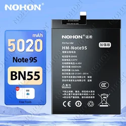 NOHON BN55 Battery for Xiaomi Redmi Note 9S 9 9T 10 10S 11 12T 12 13 Pro Plus 8 8T 7 6 11Pro+ 12Pro+ 13Pro+ Phone Batteries