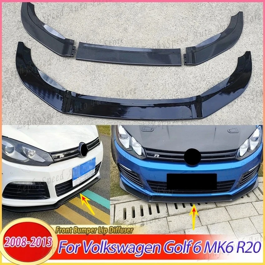 

Front Bumper Lip Diffuser For Volkswagen Golf 6 MK6 R20 2008-2013 Front Shovel Skirt Board Spoiler Splitter Car Accessories