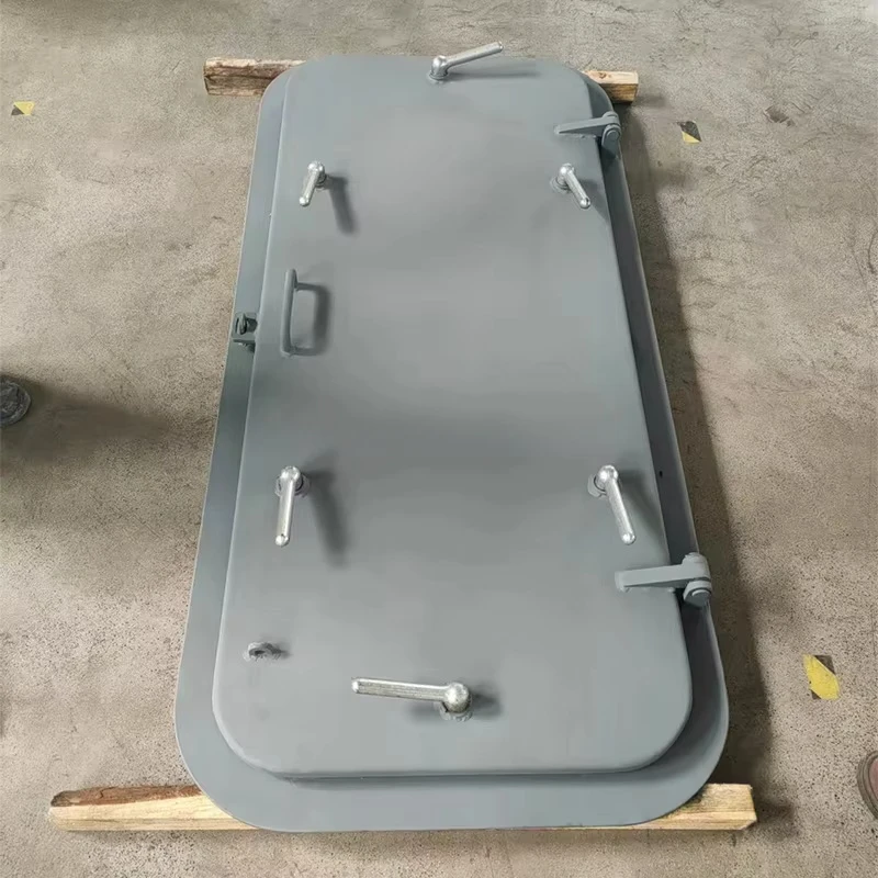Manufacturer's New Marine Watertight Doors with Porthole Design Featuring Brass Hinge and Valve Core