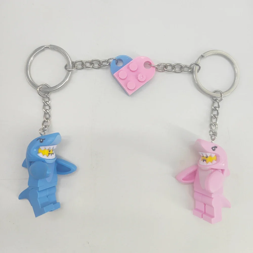 Couple Keychains Set - Matching Pink & Blue Anime Keyring Charms