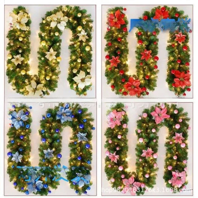 

Новые рождественские украшения из ротанга 2,7 метра, ПВХ, зашифрованная рождественская гирлянда из ротанга, рождественские украшения для торгового центра в отеле