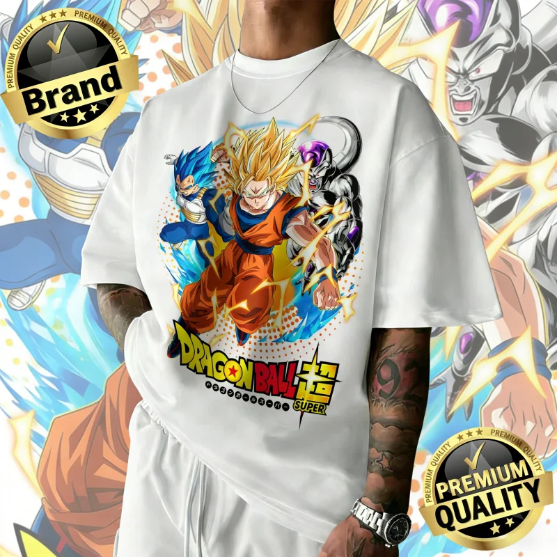 

2026New Summer Dragon Ball 40th Anniversary Vegeta 100% Cotton Anime Printed T-shirt Extra Size Casual Streetwear Unisex Y2k