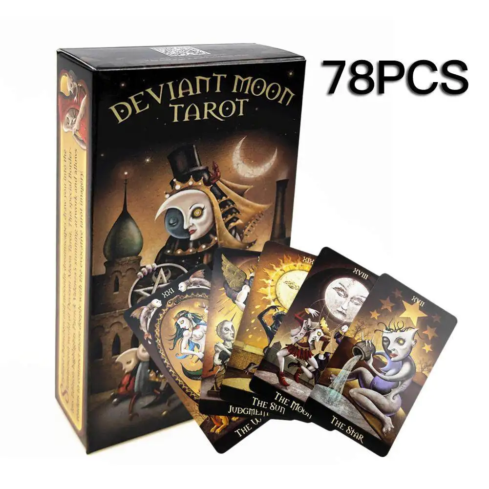 

Deviant Moon Tarot Card | Big Size 12*7 cm | Fortune Telling Game | Divination Cards | with Paper Guide Book English Version | O