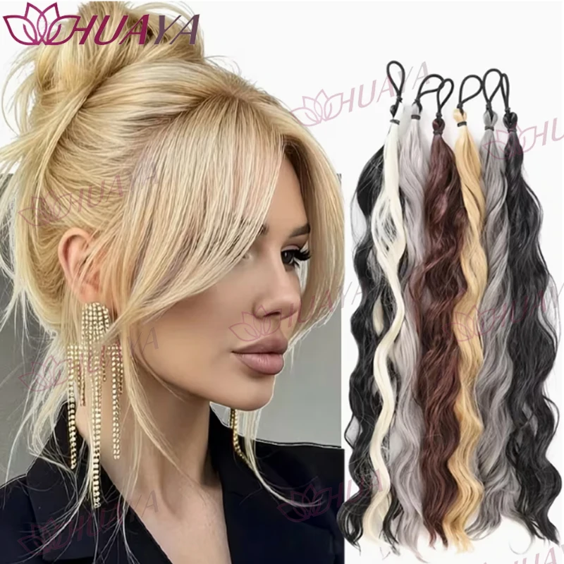 Women's Synthetic Rubber Band Hair Scrunchie Wig, Messy Bun Synthetic Self-wrapped Ponytail Hair Bun, Perfect for Cosplay, Parti