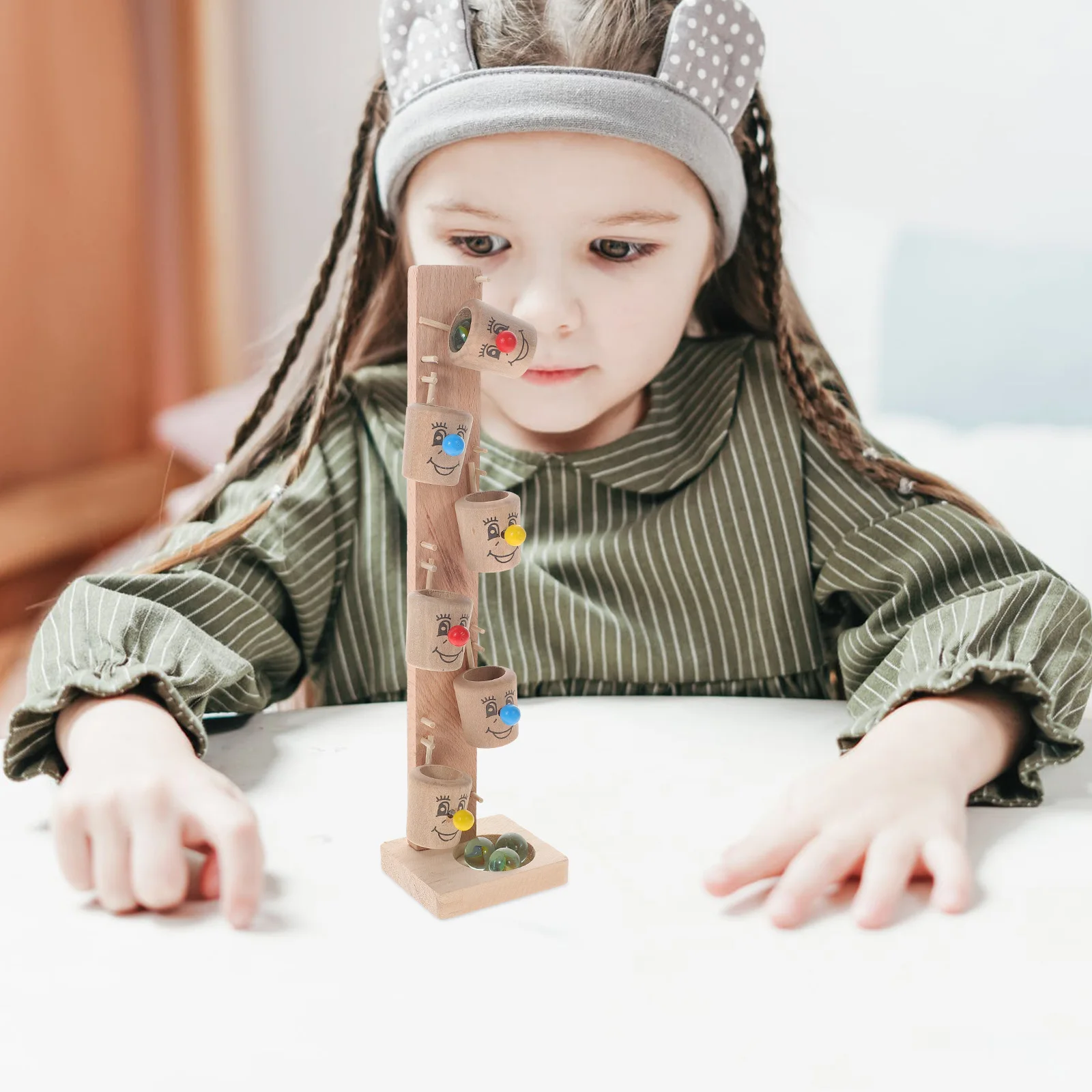 

Kids Toys Pinball Table Training Rolling Wooden Game Clown Early Education Supply Intelligence Block Child