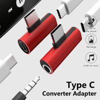 2 In 1 Type C To 3.5mm Jack Earphone Charging Cable Converter USB 3.0 To Type C OTG Adapter for MacbookPro Xiaomi Huawei Type-C