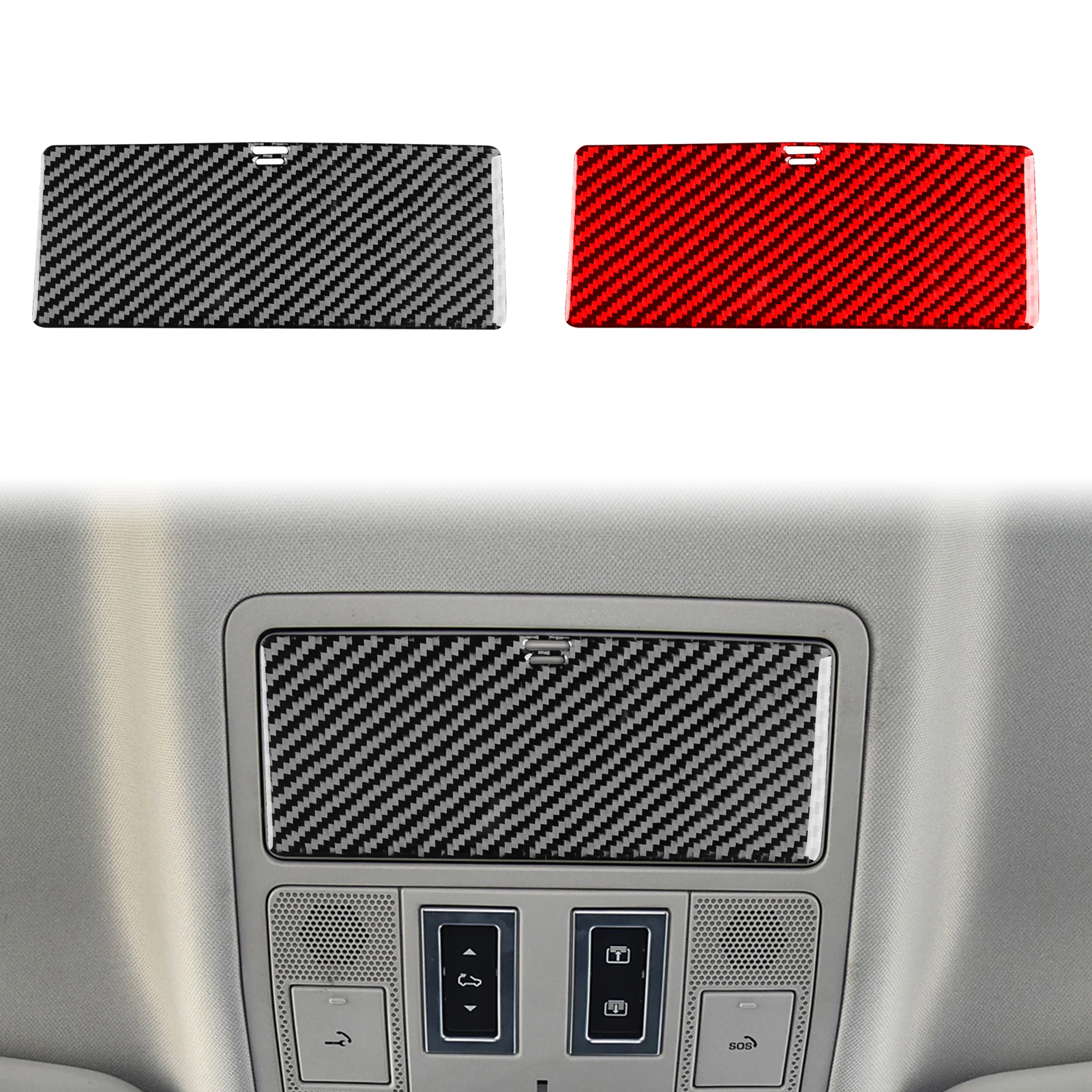 

For Land Rover Defender 2020—2023 Cars Accessories Real Carbon Fiber Roof Glasses Pad Cover Trim Sticker Decorative Modification