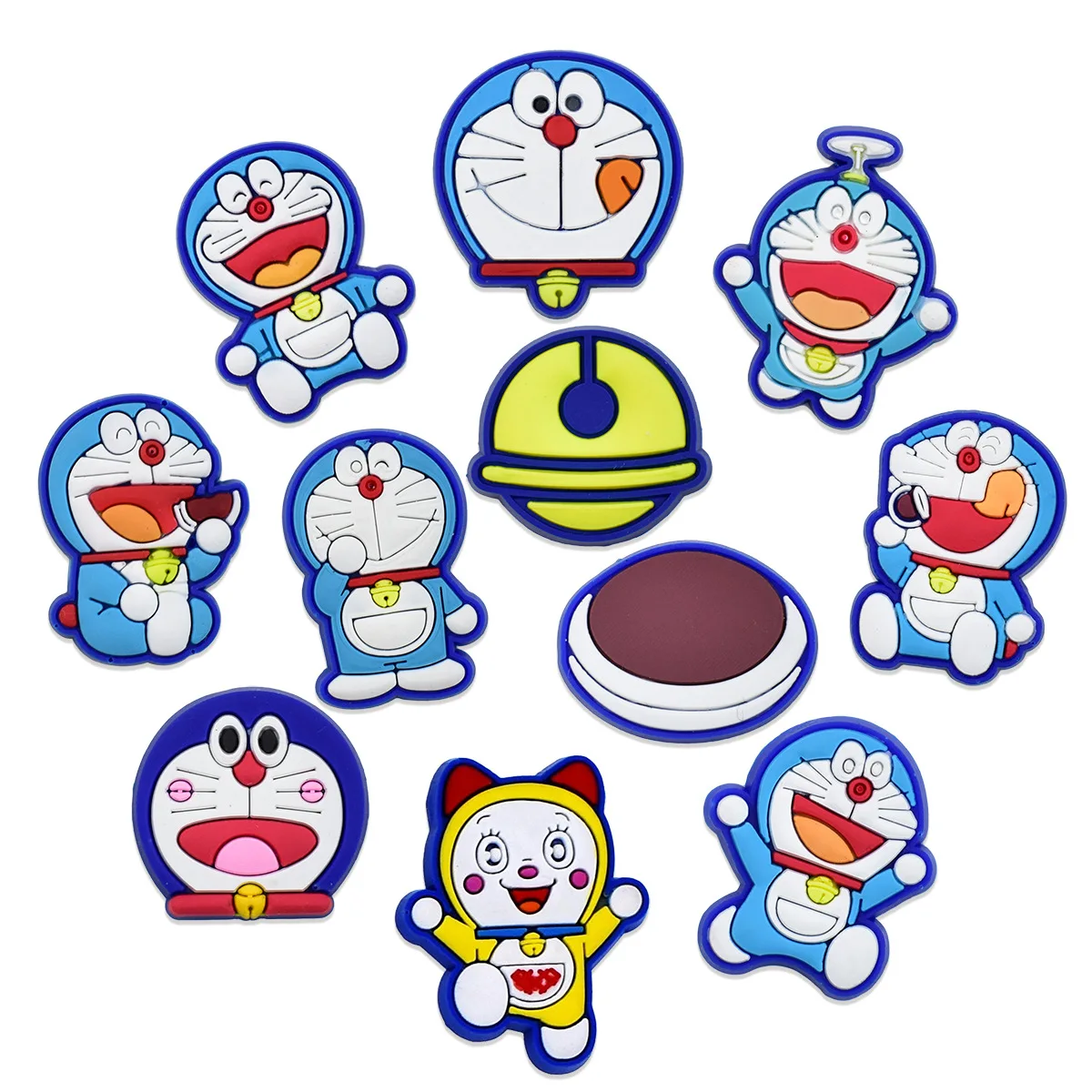 11pcs set Cute Cartoon blue Cat PVC Shoe Charms Waterproof Detachable Hole Shoe Ornaments DIY Decor Accessories croc decor