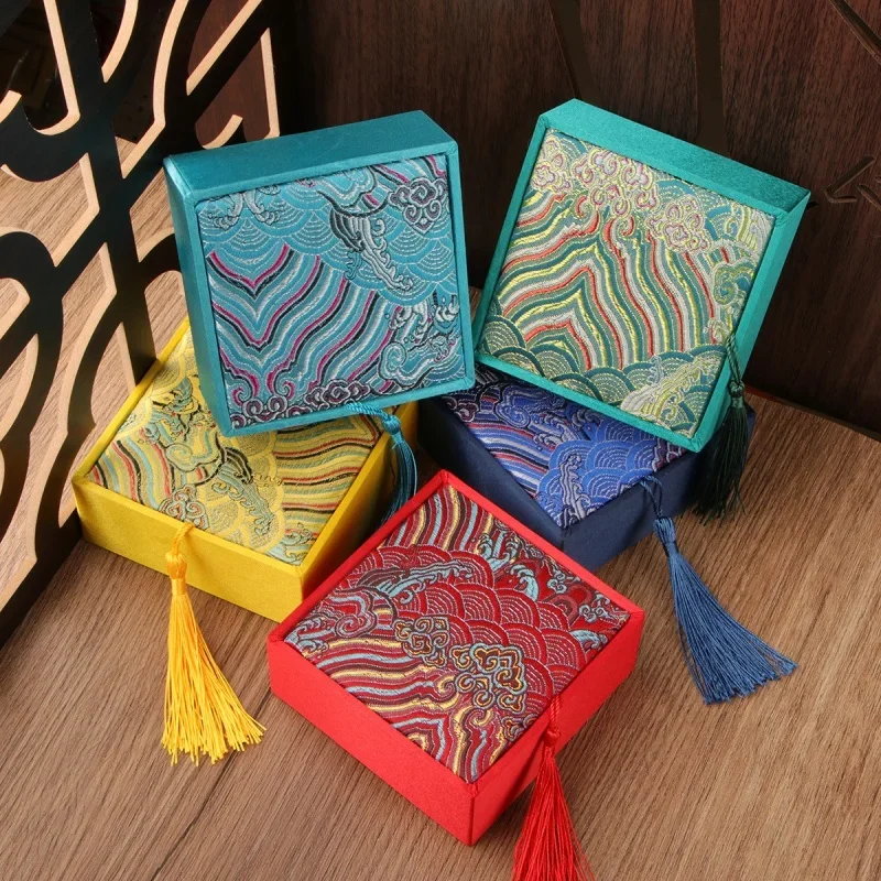 Retro Color Tassel Jewelry Box Buddhist Prayer Beads Bracelet Box Jewelry Gift Packaging Box Jewelry Bracelet Storage Box