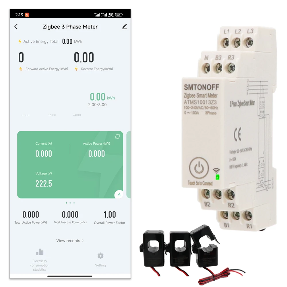 Zigbee Tuya Dreiphasiger 100A Smart Energy Power Monitor mit Externem Stromwandler CT 380V /415V 50Hz 60Hz – Detail 19