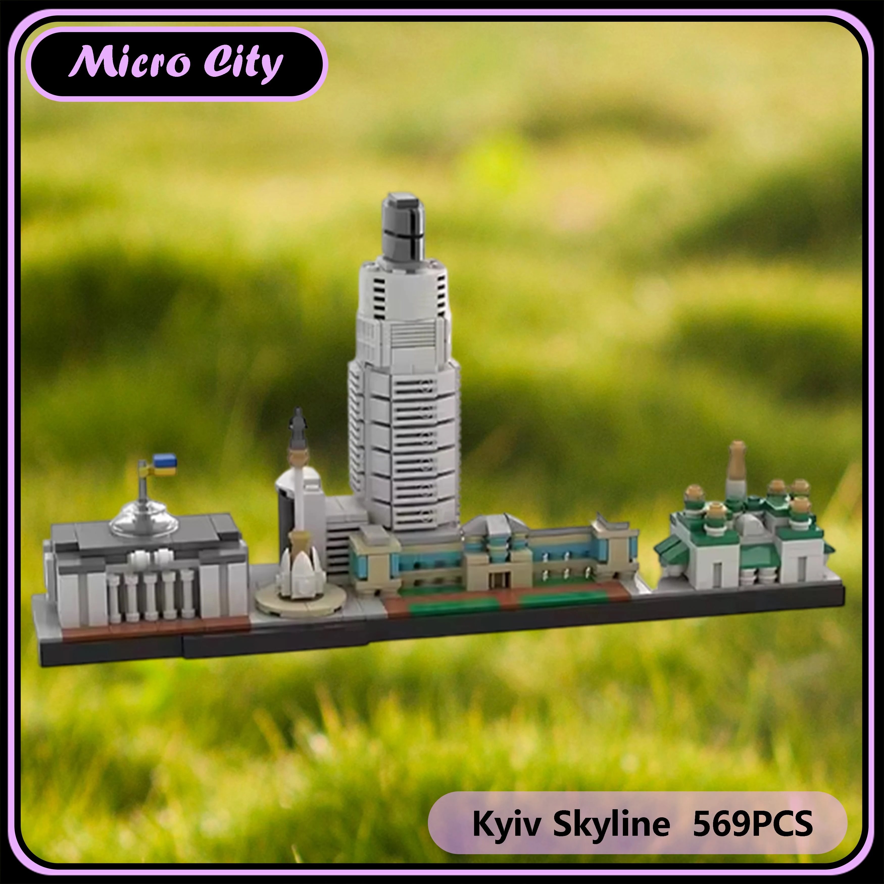 Micro MOC City Kyiv Skyline arquitectura modelo bloques de construcción DIY exhibición creativa juguete para regalo conjunto coleccionable modelo regalo