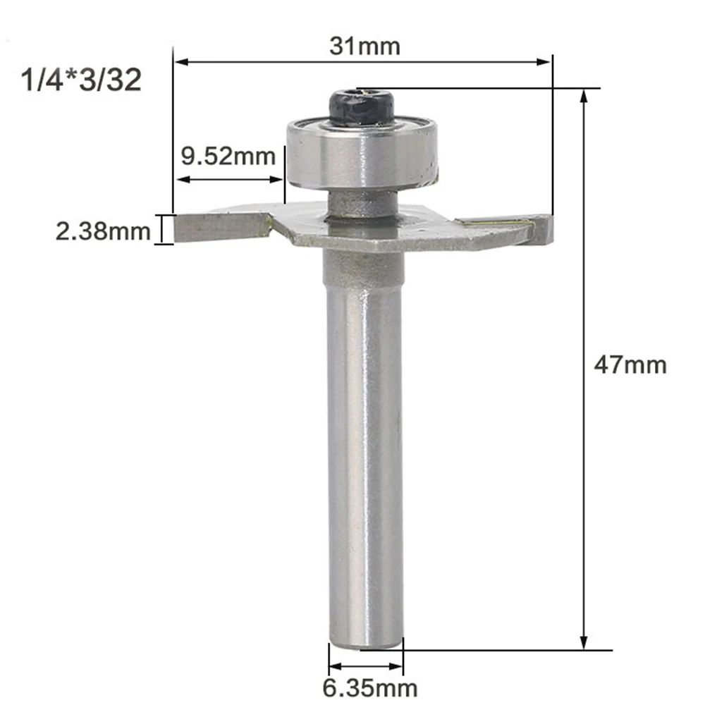 Uso della punta del Router della fresa da 3.17 / 2.38 MM per la scanalatura del pannello di legno installa lo stampaggio a T fisso