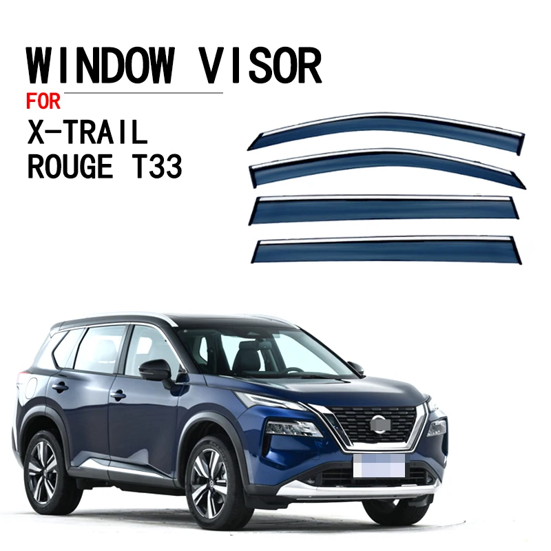 

For Nissan X-trail Rouge T33 2021 2022 2023 Car Accessories Window Wind Deflector Visor Rain/Sun Guard Vent Decoration Stickers