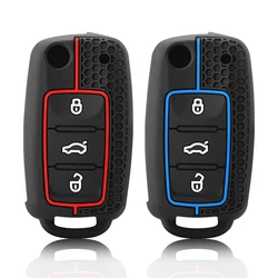 New Style Silicone Car Key Cover For Volkswagen VW Polo Golf Passat Tiguan Beetle Caddy T5 Up Eos Skoda Octavia Seat Leon Altea