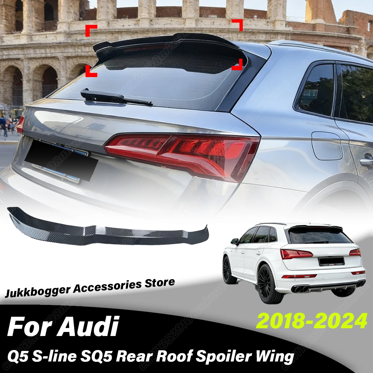 

For Audi Q5 S-line SQ5 MK2 2018 2019 2020 2021 2022 2023 2024 Maxton Style Car Rear Roof Spoiler Board Decoration Accessories