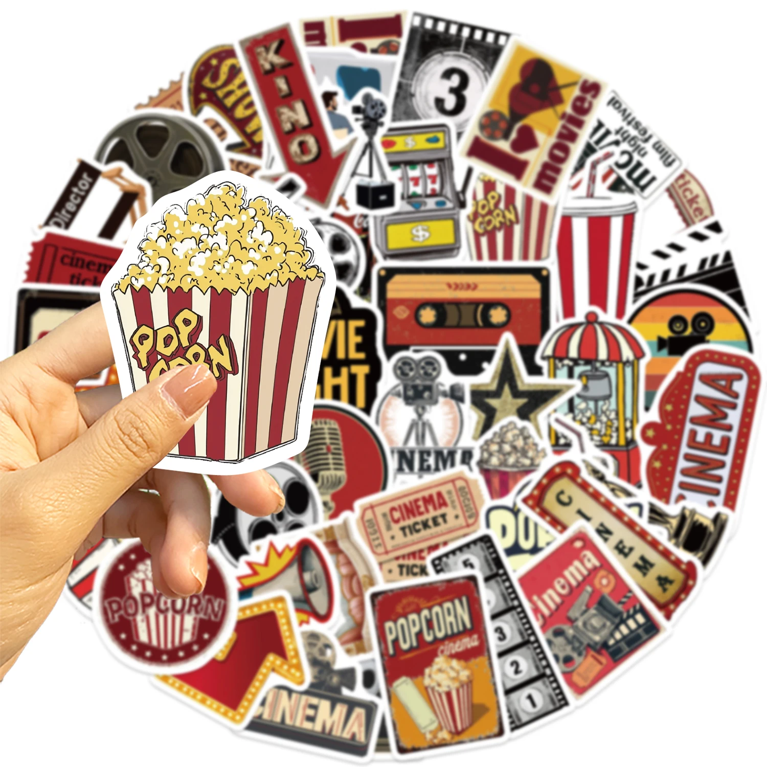 สติกเกอร์ลายกราฟฟิตี้สไตล์เรโทรสำหรับงานปาร์ตี้ 50 ชิ้น เหมาะสำหรับตกแต่งกระเป๋าเดินทาง กีตาร์ ของเล่น DIY รถยนต์ แล็ปท็อป โทรศัพท์ โน้ตบุ๊ก สติกเกอร์ PVC