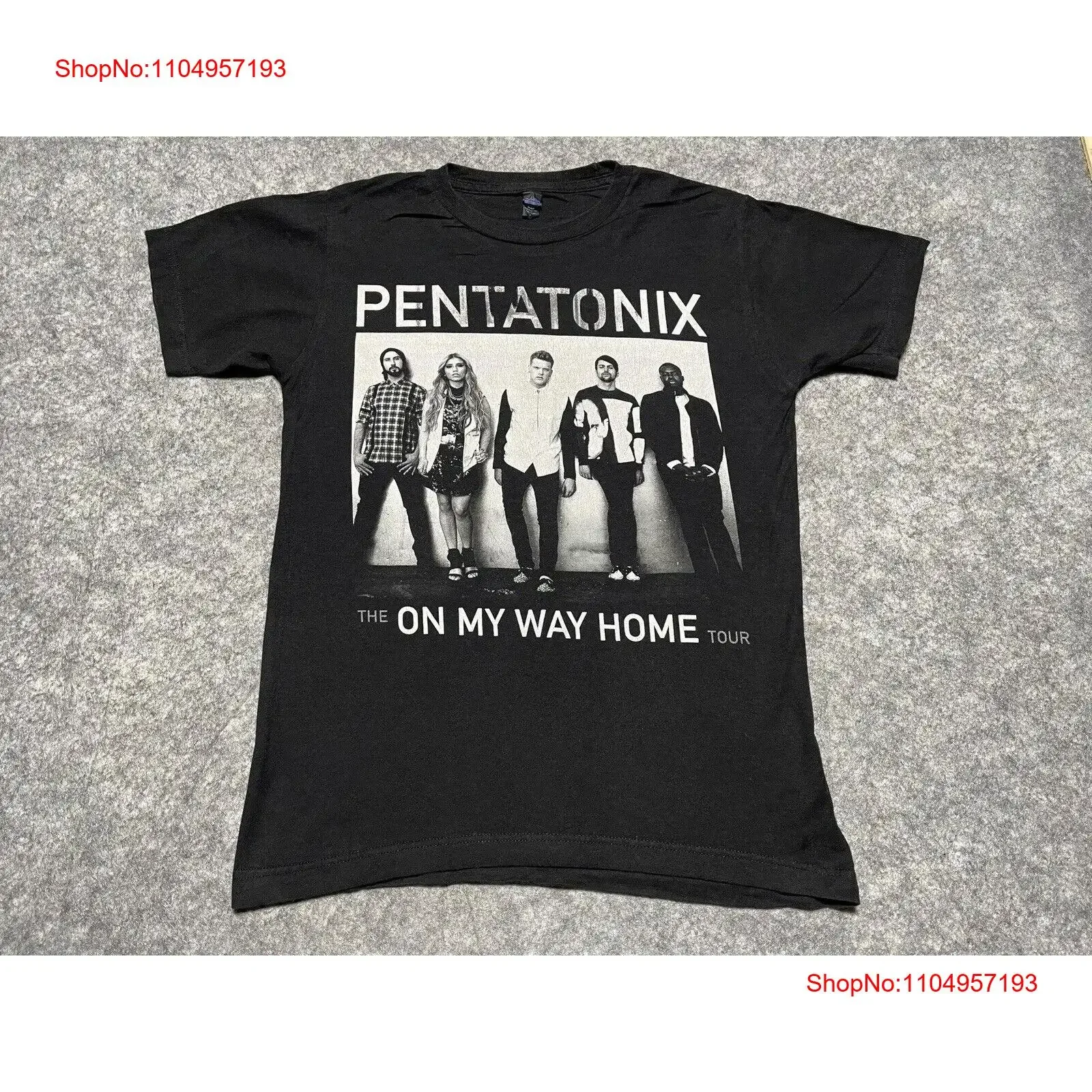 

Pentatonix On My Way Home 2015, маленькая черная футболка с концертным туром, винтажная стираная футболка унисекс для мужчин, повседневная