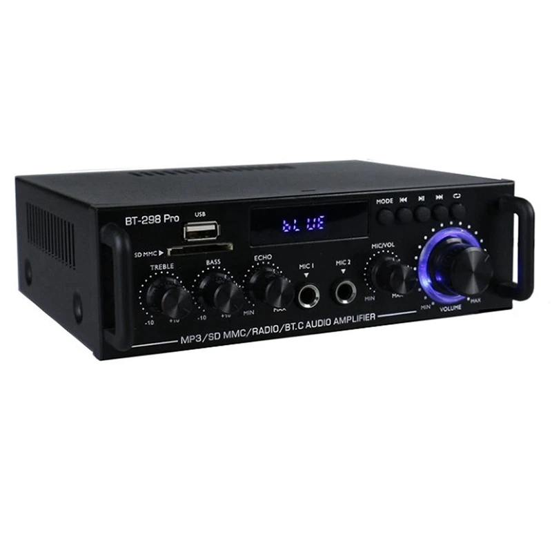 B04B-Amplifier Bt 298 Pro Home Theater Amplifier Karaoke Dual Channel Stereo Bluetooth 5.0 Maximum 800W New Upgrade