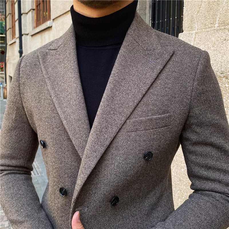 Top Quality Wedding Suit For Men Business Formal Casual Double Breasted Dress Suit 2 Pieces Office Work Party Prom Costume