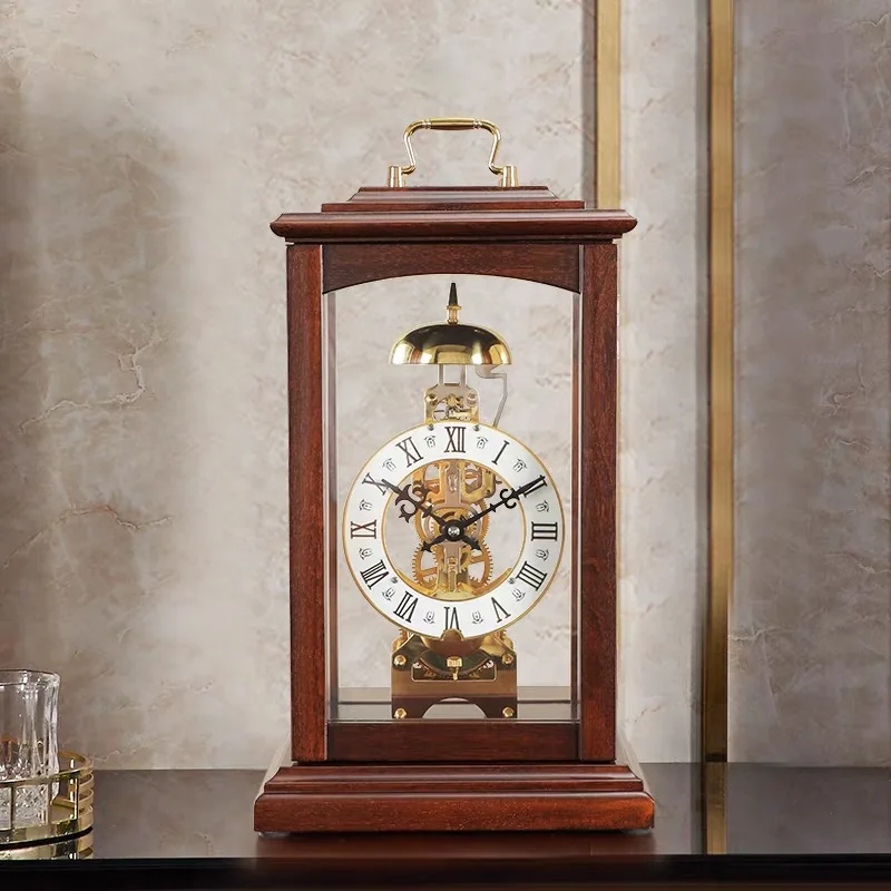 36X23X13 cm High Quality  Retro All Copper Household Antique Decoration Sitting Clock Living Room Swing Clock