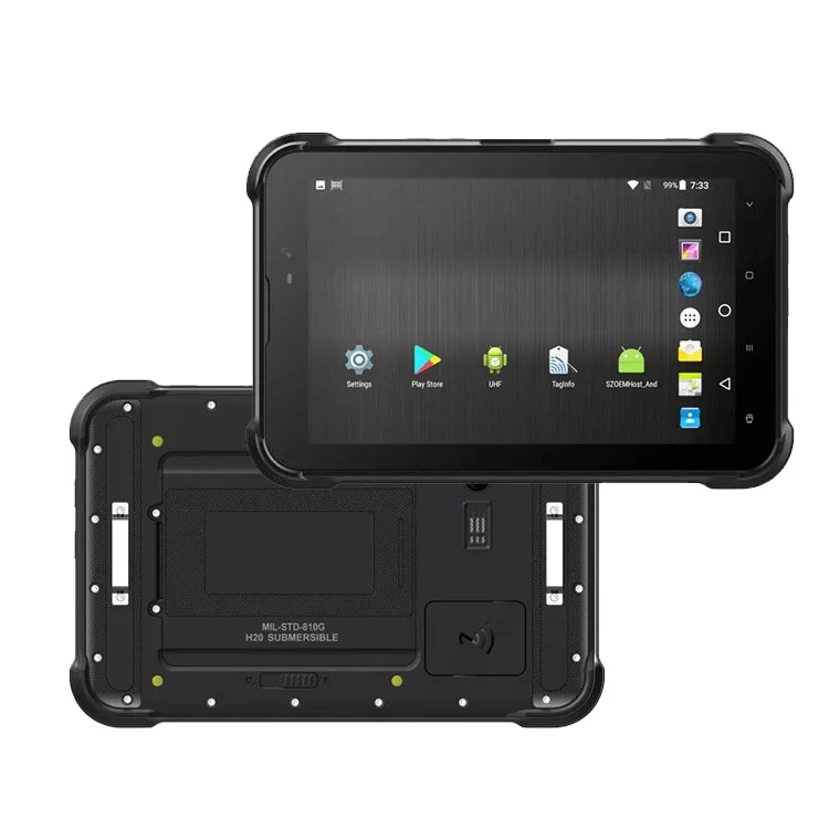 IP67 Waterproof 8-Inch Screen Android Industrial Rugged Tablets PC with NFC Reader and Barcode Scanner Tablet Rugged