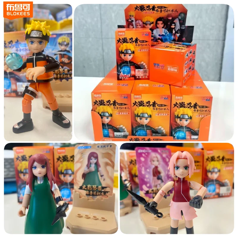 

Genuine Blokees Action Figure Naruto Uzumaki Naruto Kakashi Uchiha Sasuke Anime Figura Toy Blind Box Children'S Model Toys Gifts