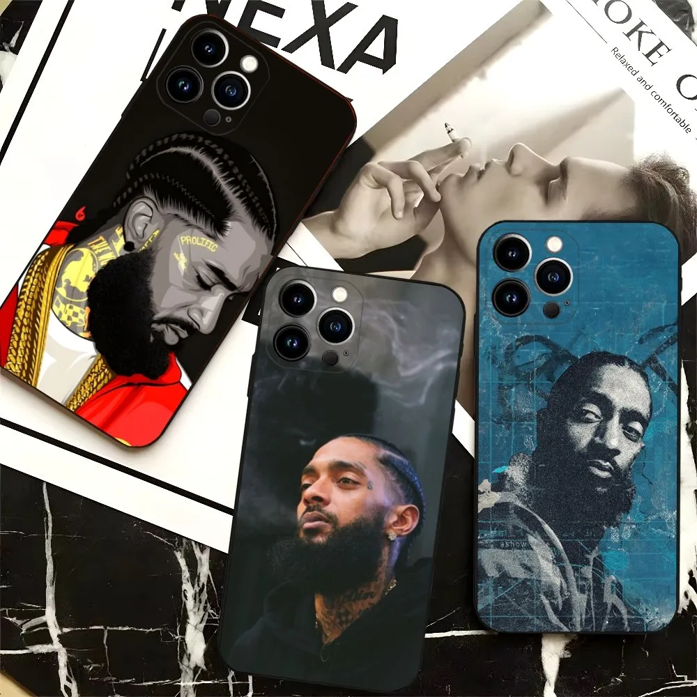 

N-NipseyS Rapper H-HussleS Phone Case For iPhone 16,15,14,13,12,Pro,Max,11,7,8,Plus,XR,XS Max Shockproof Silicone Soft Shell
