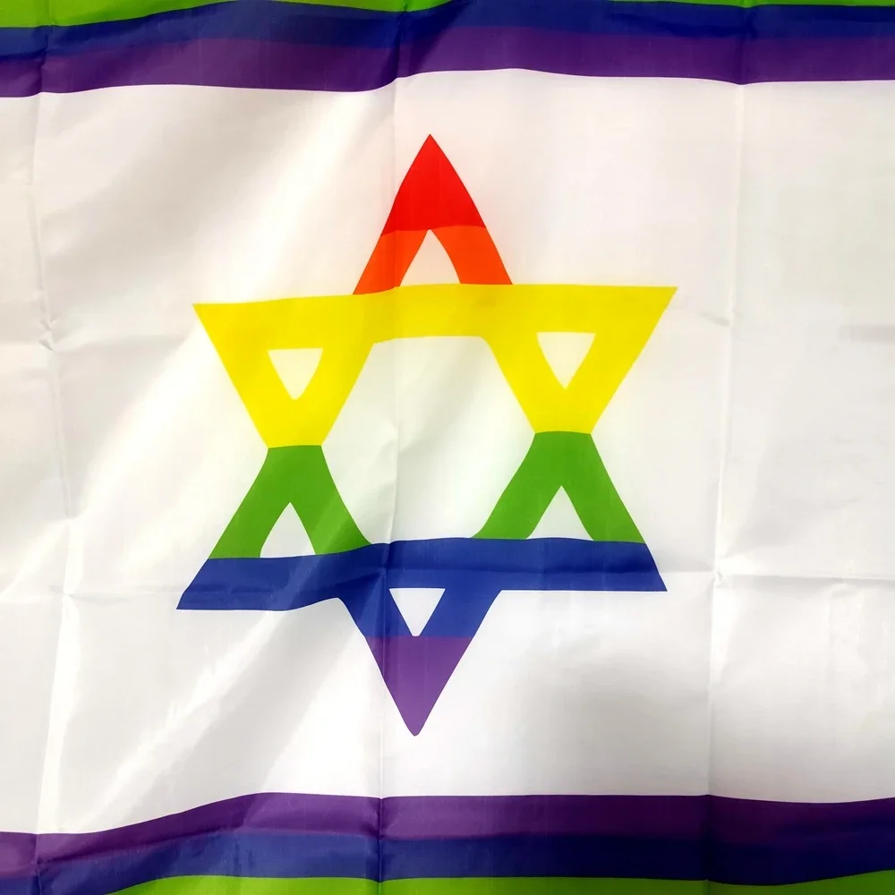 علم فخر مثلي الجنس قوس قزح للزينة في الهواء الطلق ، إسرائيل ، إسرائيل ، العبرية ، 90x150cm #6