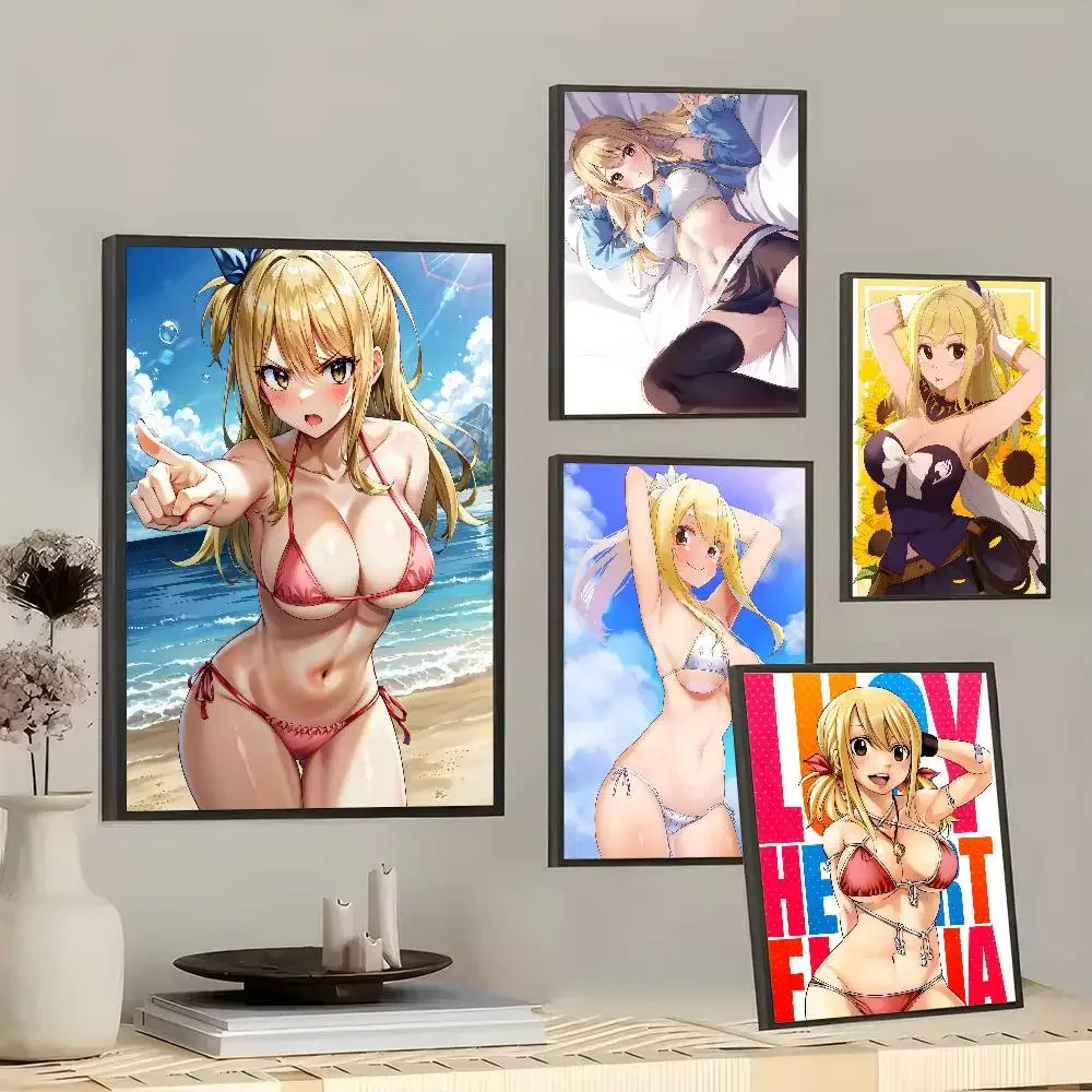 

L-Lucy H-Heartfilia сексуальные постеры для девочек липкие винтажные постеры для комнаты домашний бар кафе Декор Kawaii Декор комнаты