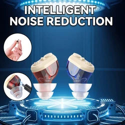 Simple Operation,Colorful Optional,Rechargeable CIC Hearing Aids Pair Rechargeable Sound Amplifier Invisible Ear Hearing Aid For