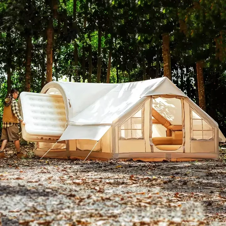 One-stop Customization Pink House Waterproof Tent With Two Rooms Inflatable Air 10 Person Family Single Camping Tent Outdoor