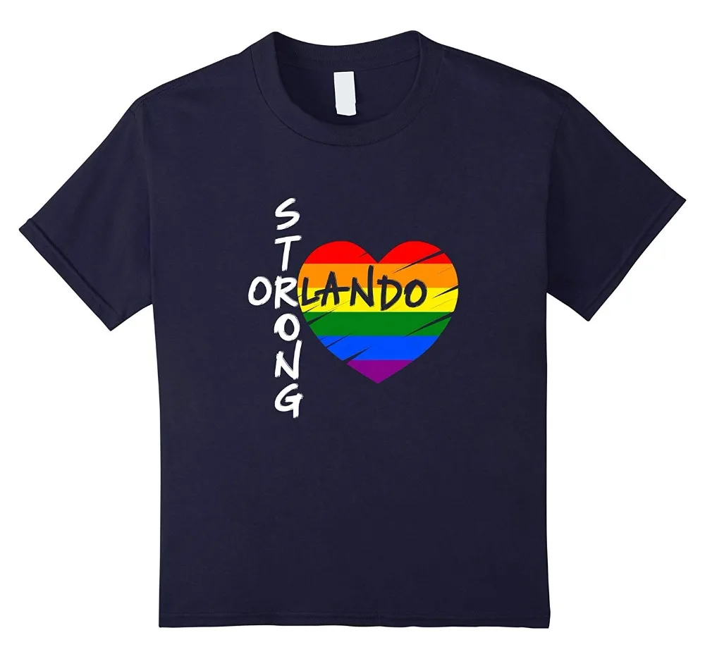 Orlando Strong Florida Skyline Gay Pride Lgbt 100% Quality Cotton Men Funny Print T-shirt European Size XS-5XL Tee Shirts