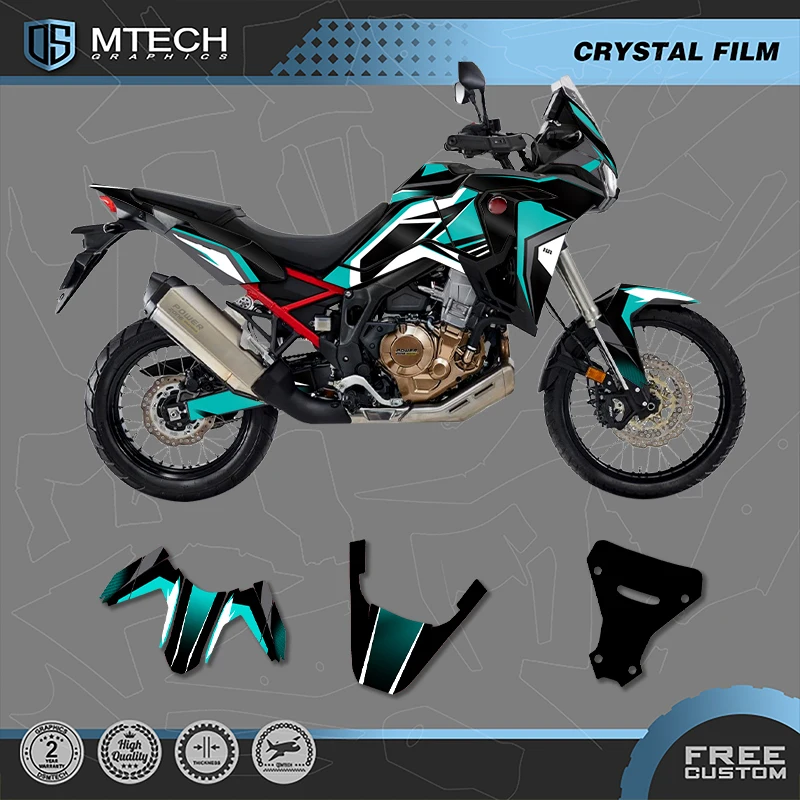 DSMTECH For HONDA 2020 2021 2022 AFRICA TWIN CRF 1100L Custom Motorcycle Graphics  Decals Stickers Kits-5