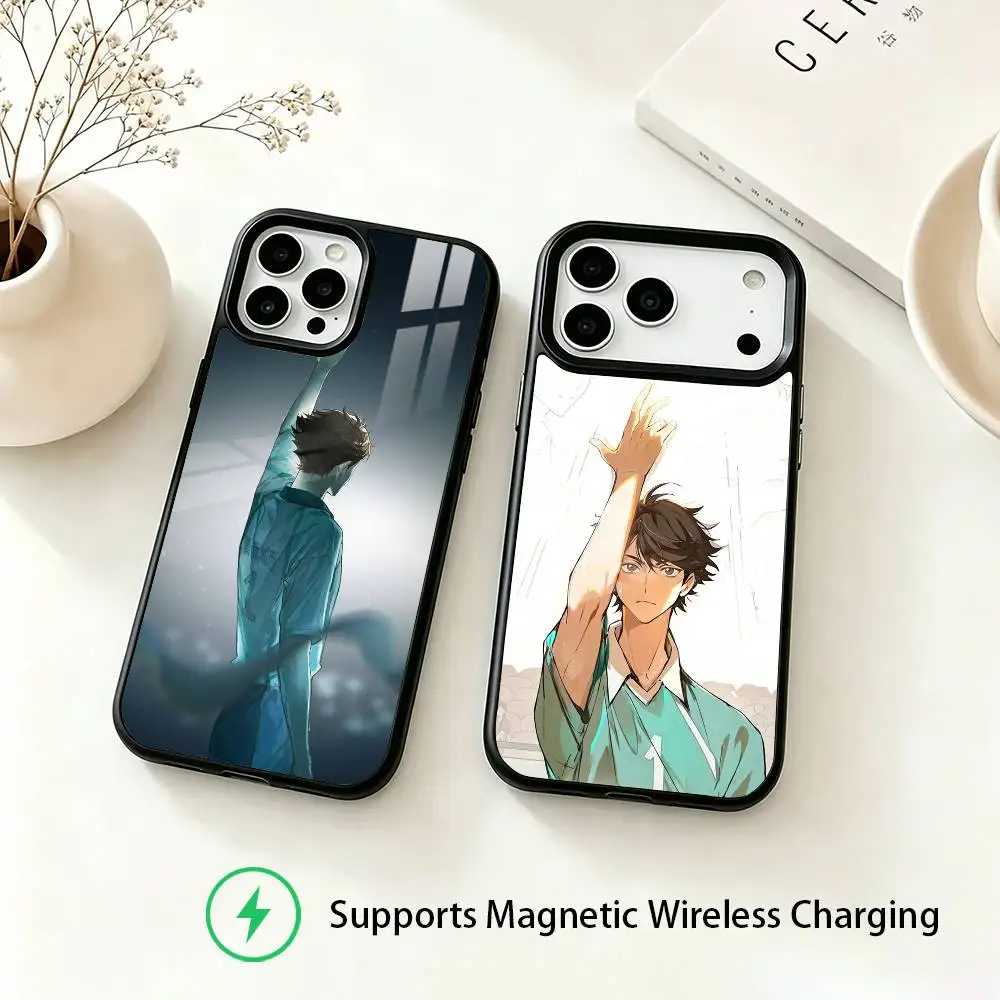 Anime H-Haikyu Tooru Oikawa Phone Case For iPhone18,17,16,15,14,13,12,11 Plus,Pro Supports Magnetic Wireless Charging