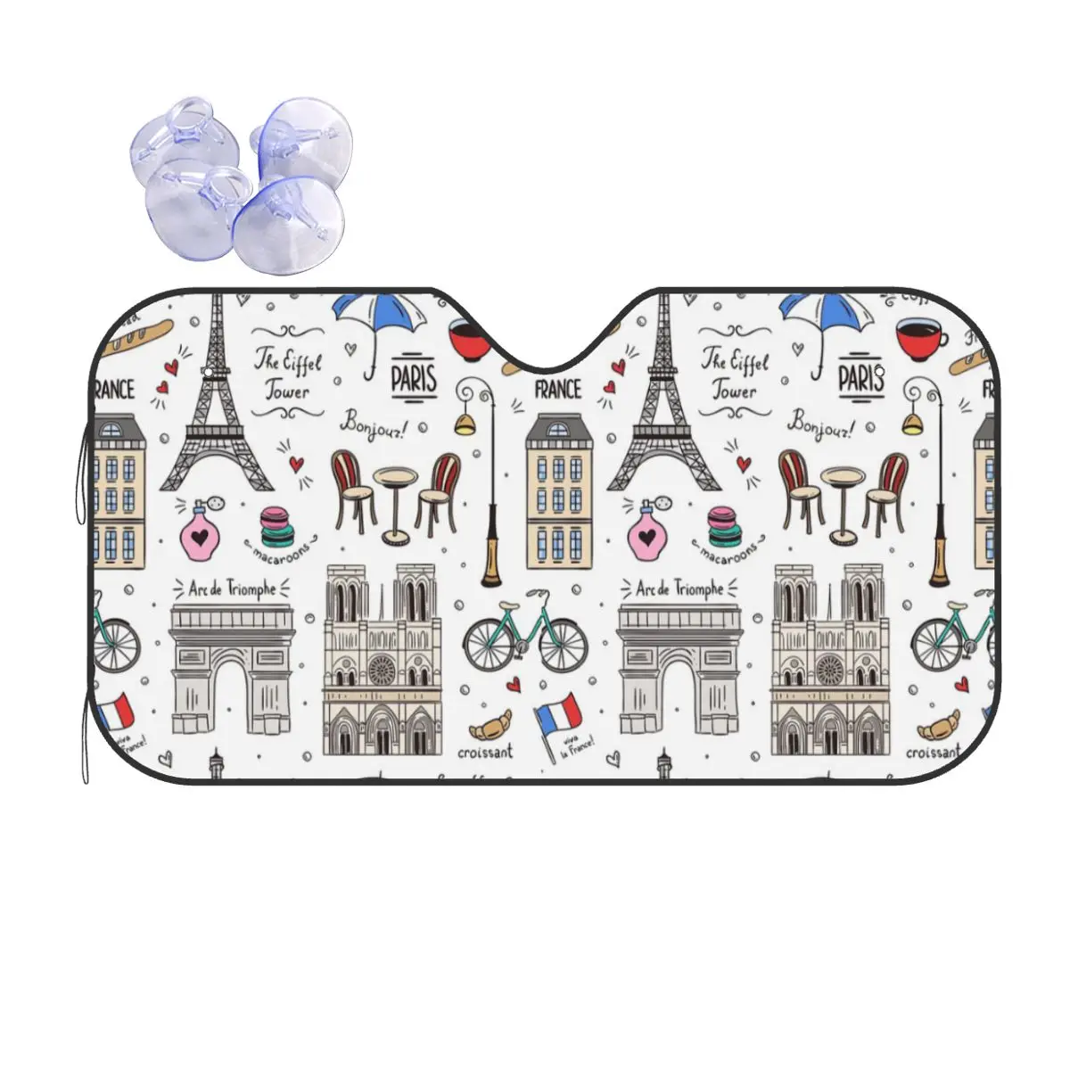 

Paris Pattern Colors Sunshade Windscreen Car Front Windshield Window Sun Visor Accessories Covers