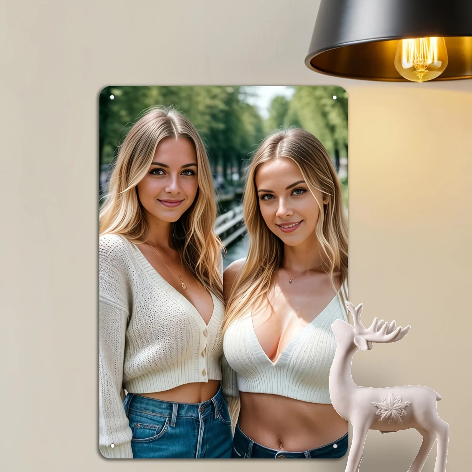 Vintage Blechschild 2D Retro Beauty Metallschild Wanddekoration für Schlafzimmer Bar Club
