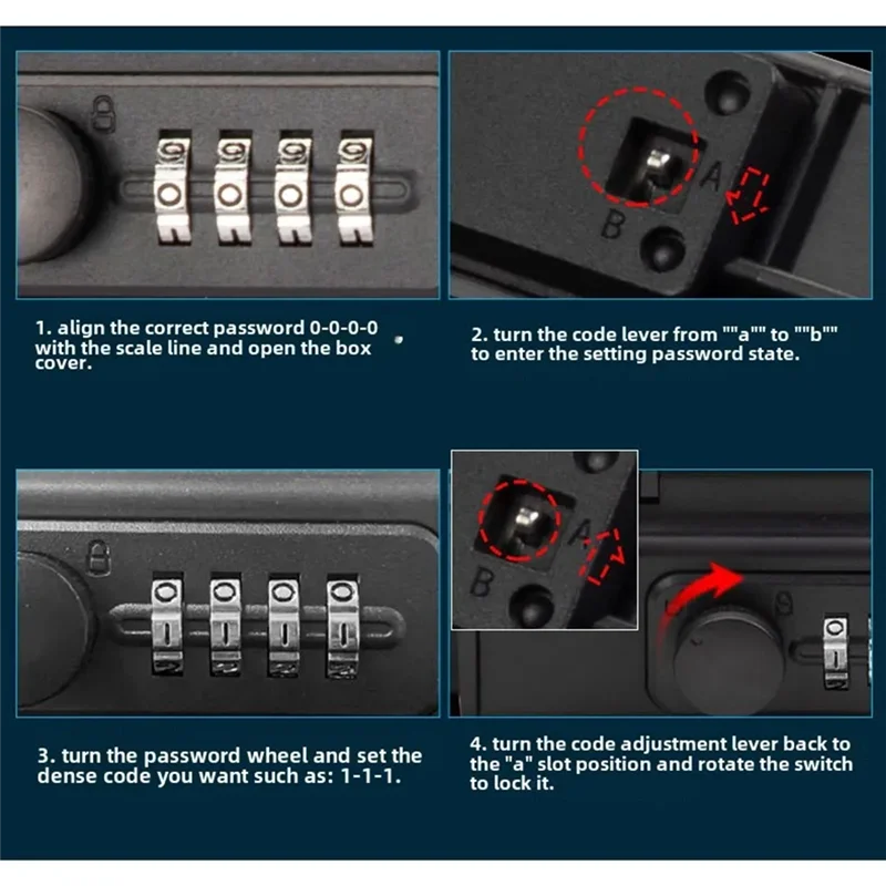 

BNVN-Outdoor Portabletravel Safe Box Large Capacity Security Lockbox Waterproof Key Lock Box