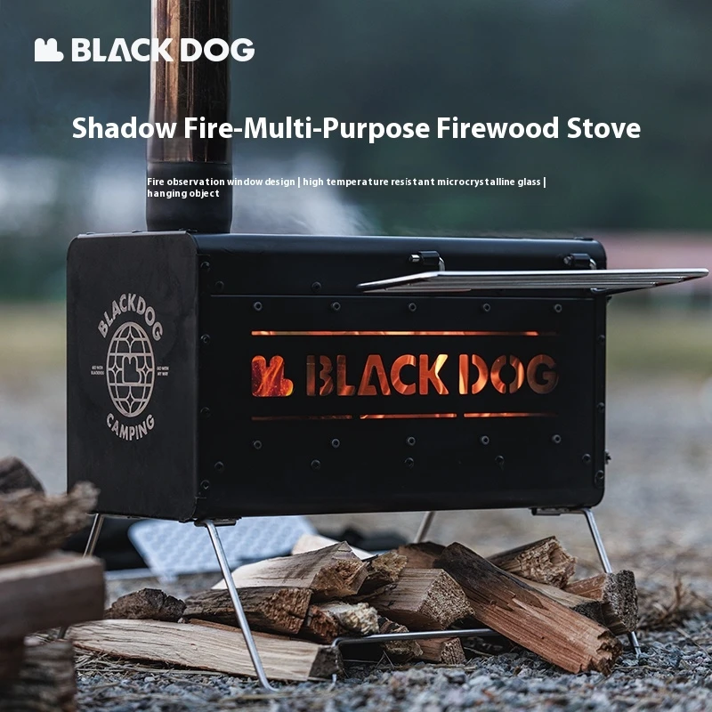 Naturehike Blackdog Firewood Stove Stainless Steel Burner Outdoor Camping Tent Wood-Burning Folding Fire Window Patio Fireplace