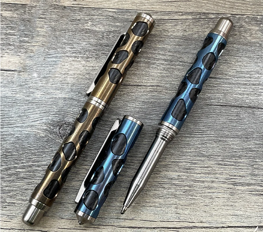 1pc Titanium EDC Pen With Writing Multi-functional Portable Tools Pen Business Office Ball Point Pen