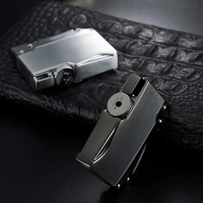 2024 New Portable Metal Windproof Cigar Lighter Gift Butane Gas Lighter Unusual Torch Lighter Smoking Accessories